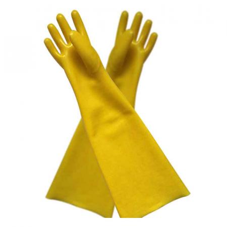  Желтые фланелетные перчатки 60см
