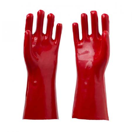 Красные химически стойкие перчатки из ПВХ