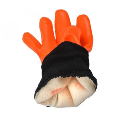 Флуоресцентные оранжевые перчатки с ПВХ покрытием песчаная отделка