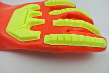 Флуоресцентные красные перчатки с ПВХ-покрытием и TPR