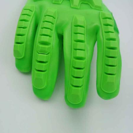 Флуоресцентные зеленые перчатки из ПВХ против удара