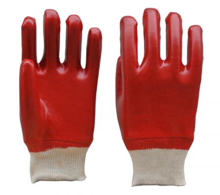 Красные рабочие перчатки с полным покрытием из ПВХ