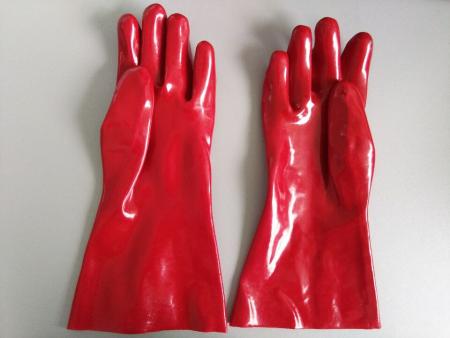Красные перчатки из ПВХ с одним погружением