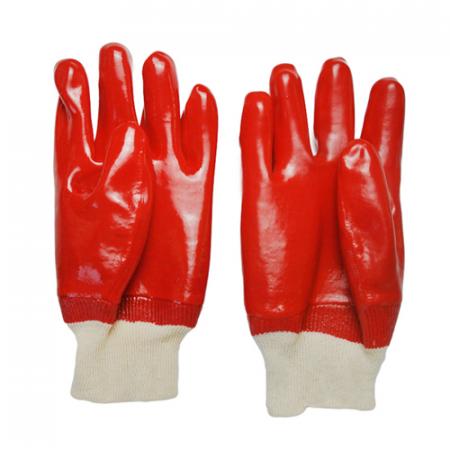 красные перчатки с ПВХ покрытием