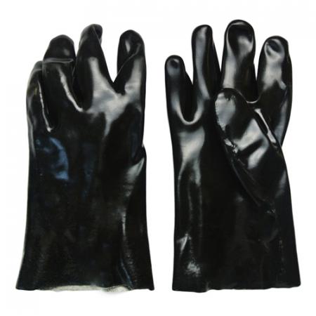 черная ПВХ промышленная перчатка