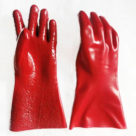 красная износостойкая и маслостойкая перчатка