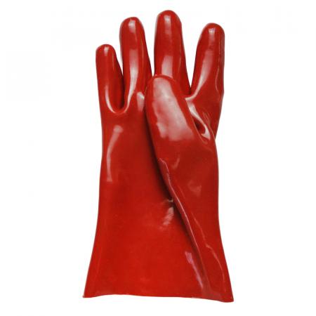 Стандартная красная перчатка из ПВХ открытая манжета 11 дюймов перчатки