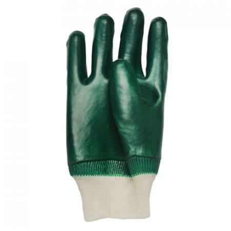 Зеленые перчатки из ПВХ