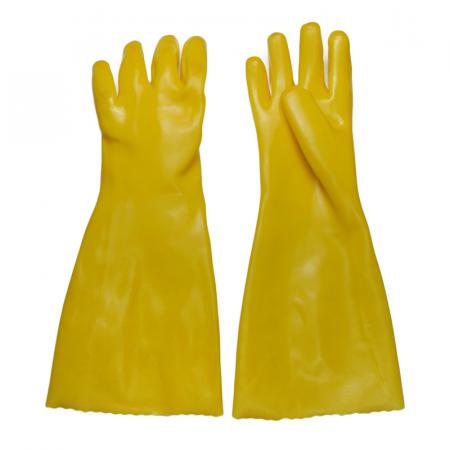 Желтые химические перчатки из ПВХ