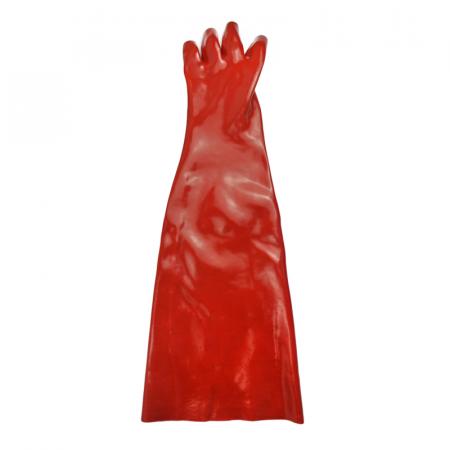 65см красная ПВХ покрытая химическая перчатка