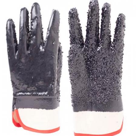 Устойчивые к порезам черные перчатки с покрытием из ПВХ
